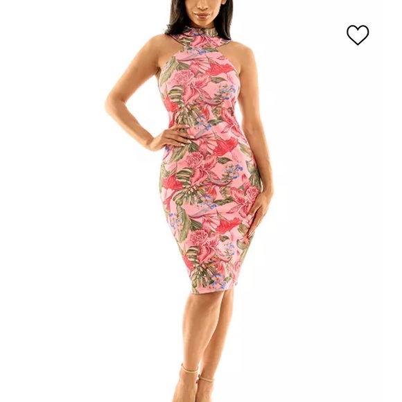 NWT Bebe Tropical Print halter dress - Picture 1 of 4